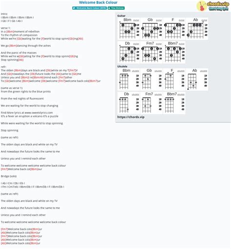 Welcome Back Chord Chart