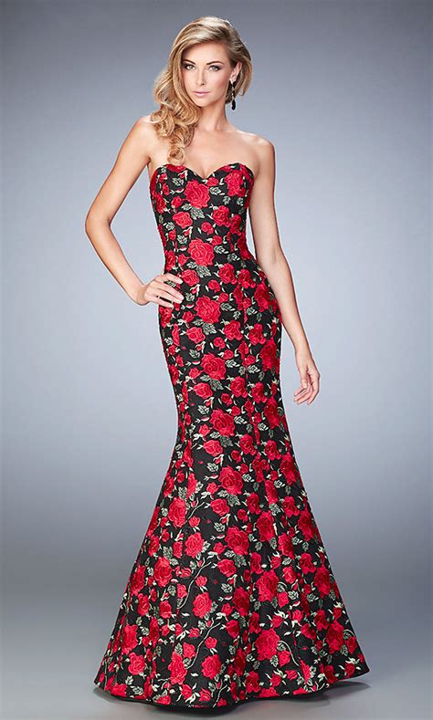 Celebrity Prom Dresses Sexy Evening Gowns Promgirl Long Floral