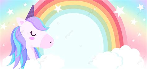 Rainbow Unicorn Stars Clouds Background Color Dream Clouds
