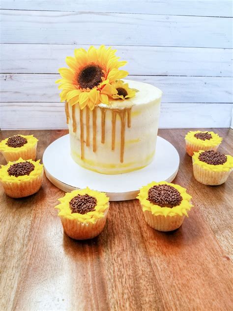 Sunflower Themed Birthday Cake