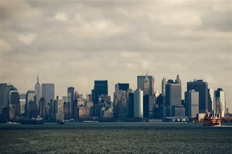 Walk In New York Skyline Manhattan Vue Depuis Staten Island