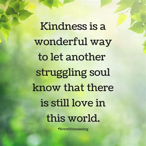 Kindness Is A Wonderful Way To Let Another Struggling Soul Know That