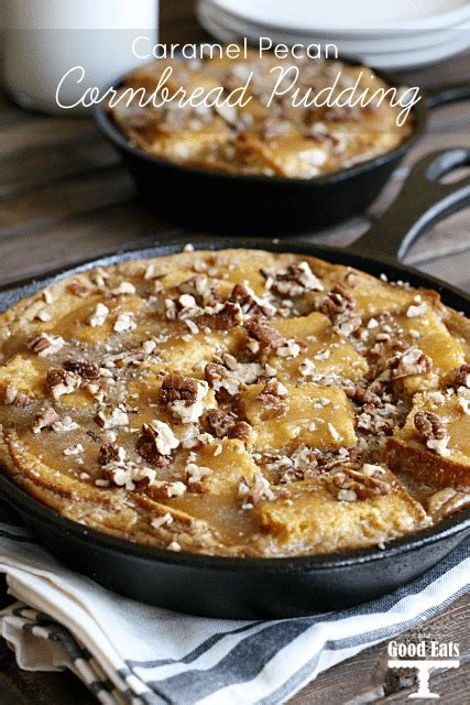 This recipe uses our leftover thanksgiving stuffing as the filler. Caramel Pecan Cornbread Pudding - Grace and Good Eats