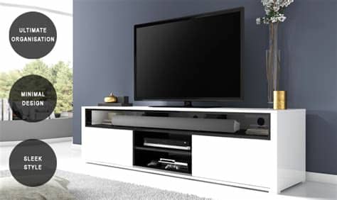 You can also use the usb connection for wired playback and another one for the power tv shows, movies, and a majority of music genres are extremely compatible with the sound bar due to its neutral signature sound. Large White and Grey High Gloss TV Unit with Soundbar ...