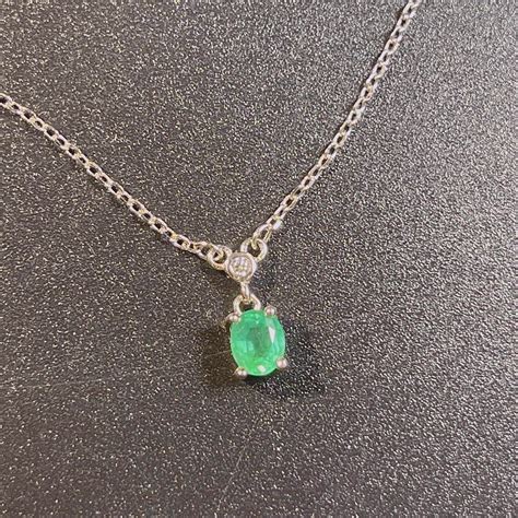 Natural Emerald Pendant Necklace Handmade Sterling Silver Etsy