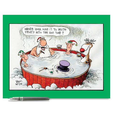 J1539xsg Jumbo Funny Merry Christmas Card Invite Frosty With