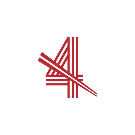 nummer 4 japanska nudlar vektor logotypsymbol lämplig för japanska