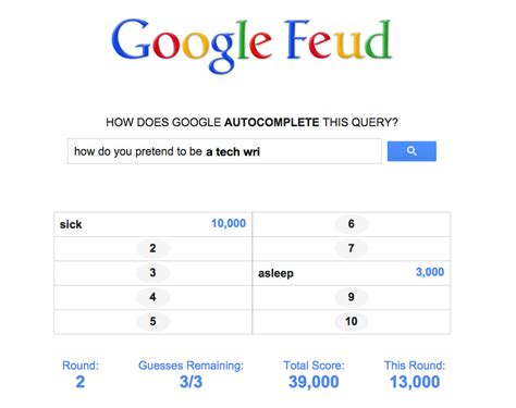 Google feud is a work of parody and not affiliated with google llc. Google's hilarious autocomplete suggestions have been ...