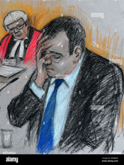 court artist sketch of vincent tabak giving evidence at bristol crown court where he stands