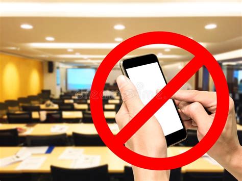 Smartphone Is Prohibited In Conference Meeting Room Stock Photo Image