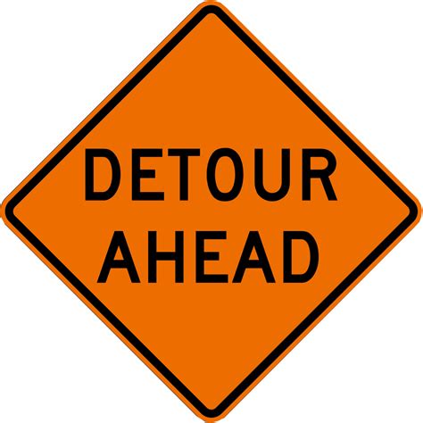 Detour Ahead Roll Up Traffic Signs From Trans Supply