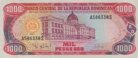 dominican republic p158b 1000 pesos oro from 1997