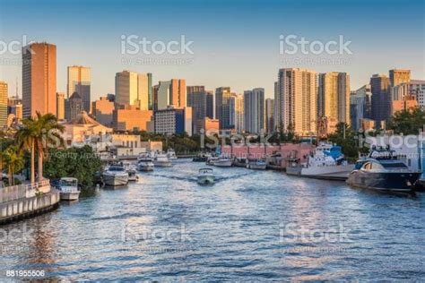 Miami River Sunset Stock Photo Download Image Now Miami Miami