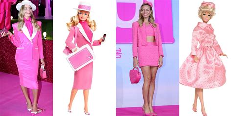 The Real Barbie Dolls Inspiring Margot Robbies Press Tour Outfits