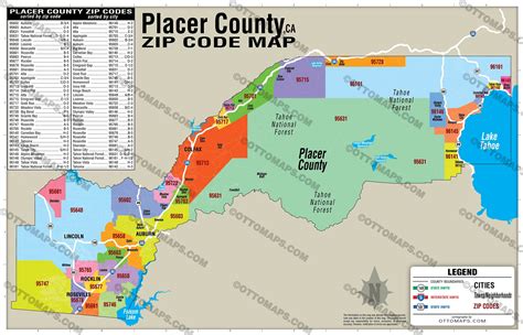 Placer County Zip Code Map California Otto Maps