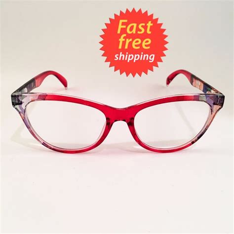 Betsey Johnson Reading Glasses Red Floral Print Cat Eye Style Readers 2 50 N Betseyjohnson