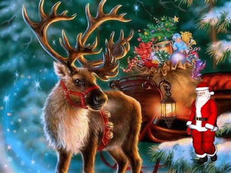 Animated Santa And Reindeer Gif