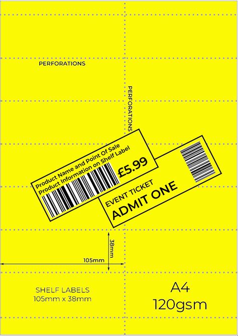 Buy Officegear Yellow Shelf Edge Labels 350 Pack 38x105mm Printable