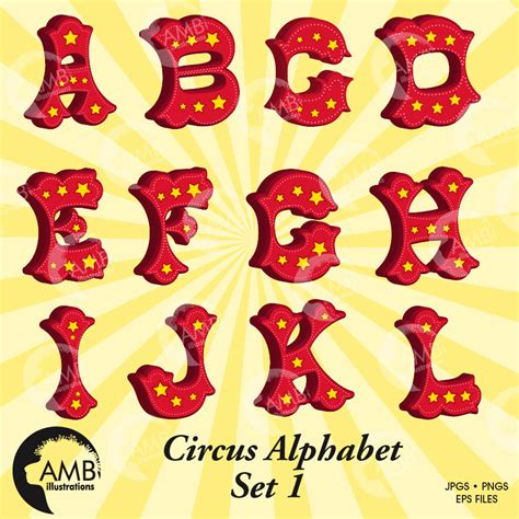 Circus Letters With Stars Alphabet