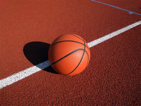 Basketball Ball On Court Free Stock Photo Freeimages
