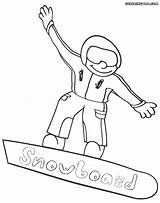 Snowboarding Coloring sketch template