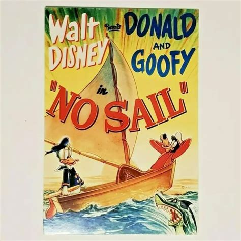 Donald Duck Goofy Postcard Art Of Disney Classic Movie Posters No Sail