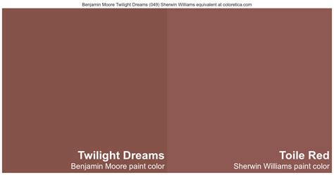 Benjamin Moore Twilight Dreams Sherwin Williams Equivalent Toile Red