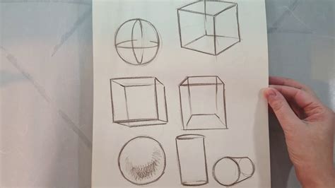 How To Sketch Basic Geometric Shapes Youtube