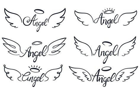 Angel Wings Lettering Heaven Wing Heavenly Winged Angels A