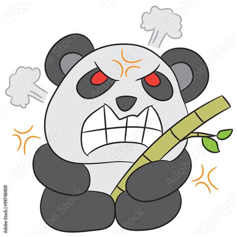 Vector Cartoon Character Panda Angry Acquista Questo Vettoriale Stock