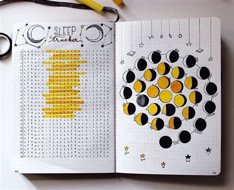 Bullet Journal April Star Moon Constellation Theme With Regard To
