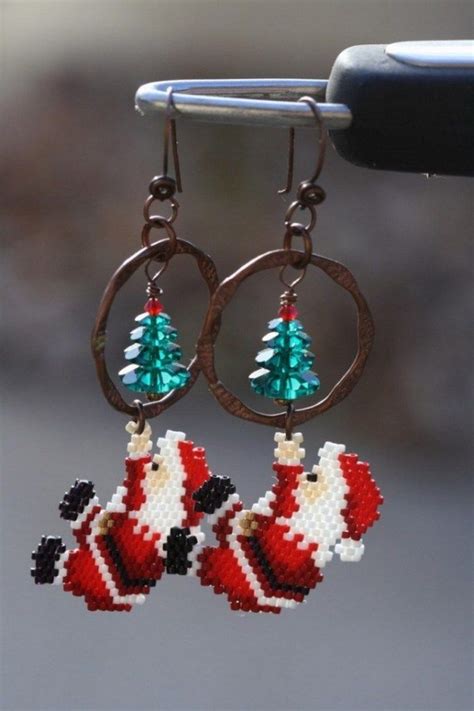 40 Cute Christmas Jewelry Ideas Beaded Earrings Patterns Beaded