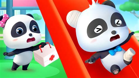 Bayi Panda Kiki Bermain Seluncuran Dan Terjatuh Lagu Permainan Anak