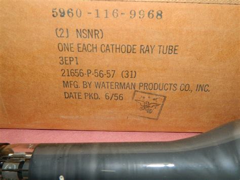 Rca Oscilloscope Cathode Ray Tube 3ep1 9 34 Long 3 Diameter