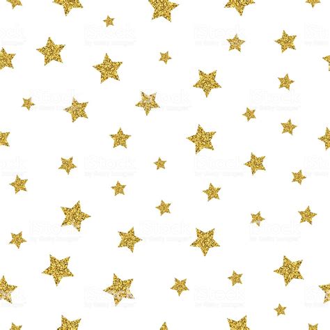 Gold Stars Vector Seamless Pattern Stock Illustration