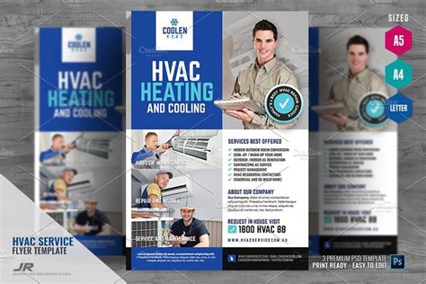 Heating And Cooling Services Flyer Hvac Services Marketing
