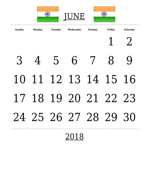 June 2018 Calendar India Holidays And Festivals Free And Hd