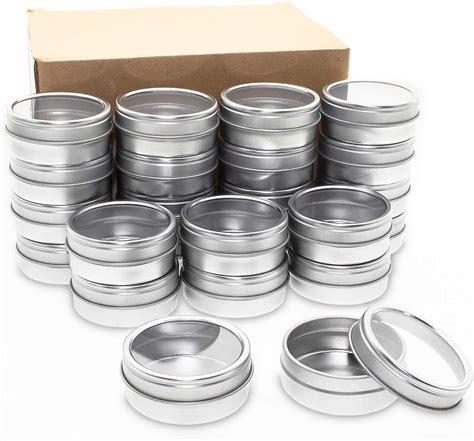 Mimi Pack 24 Pack Tins 4 Oz Shallow Round Tins With Clear