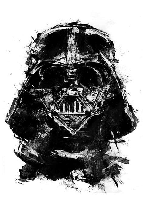 Darth Vader Star Wars Acrylic Painting Print Black And Etsy Star