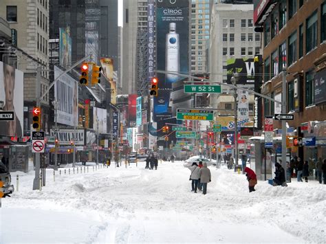 Winter Snow Storm New York City Times Square Snow The