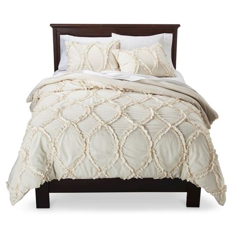 Avon Ogee Texture Comforter Set King Ivory 3pc Lush Décor
