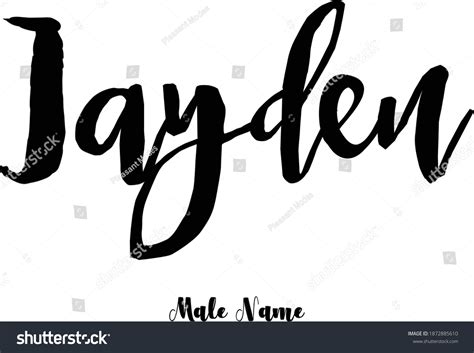 Jaydenmale Name Bold Cursive Calligraphy Typeface Stock Vector Royalty