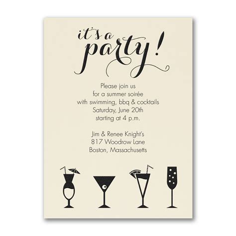 Its A Cocktail Party Party Invitation Ecru Cocktail Party Invitation Party Invitations