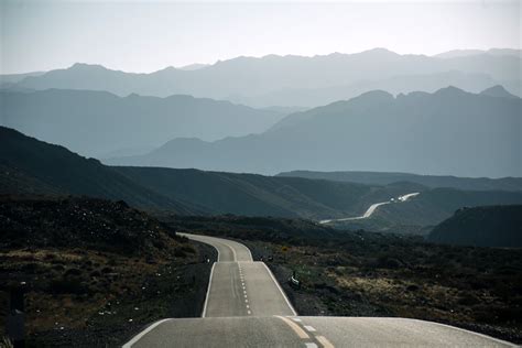 Roadway Into The Mountains At The Horizon Image Free Stock Photo