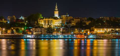 Belgrade By Night In Europe Stock Image Image Of Architecture