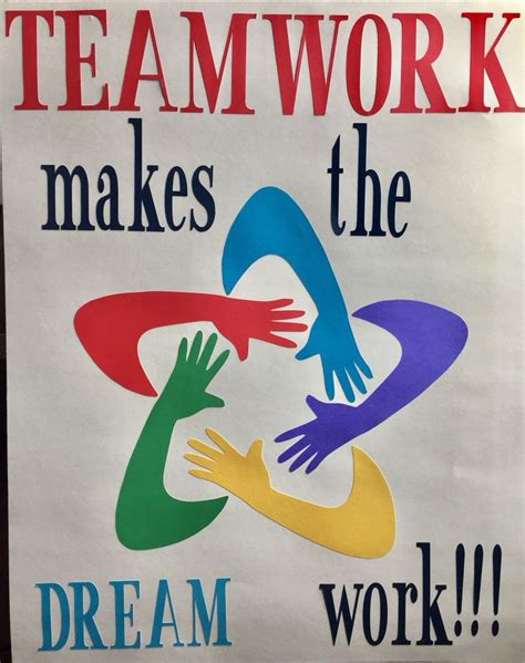 Teamwork Makes The Dream Work Laminated Poster For School Etsy