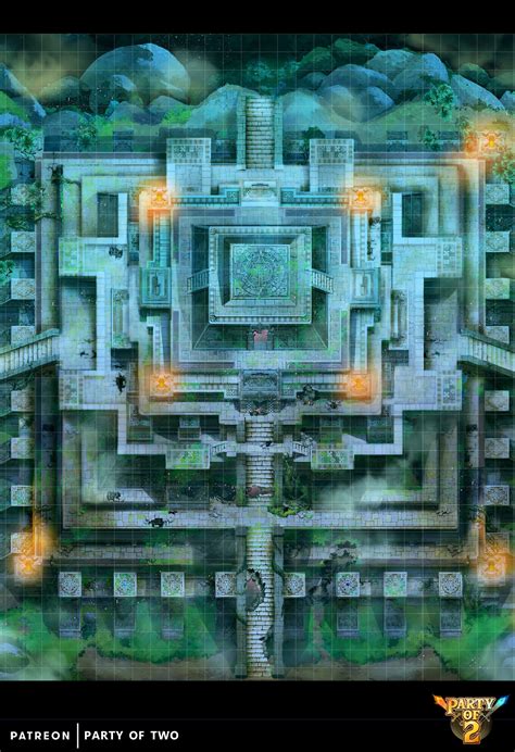 Aztec Temple Set 04 Party Of Two Dnd World Map Dungeon Maps