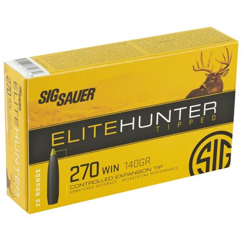 Sig Sauer 270 Winchester 140 Grain Elite Hunter Tipped Hunting