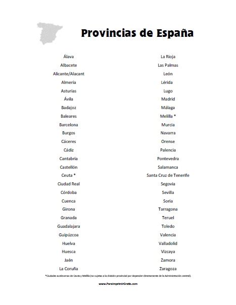España Provincias Mapa Gratuito De Espana Por Provincias Descarga