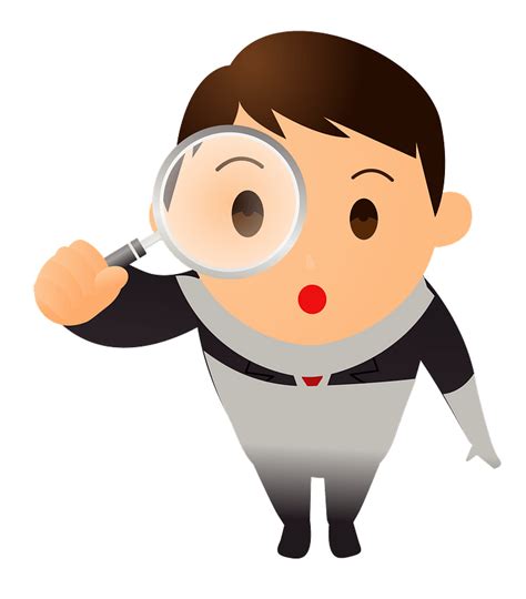 Businessman Is Using A Magnifying Glass Clipart Free Download
